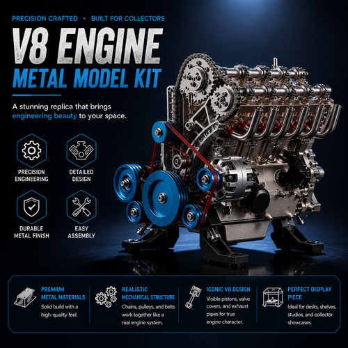 🔥HOT SALE🏎️🛠️The Ultimate Desktop Masterpiece: Miniature V8 Small-Block Static Model Kit