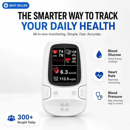 Professional 3-in-1 Glucose & Vital Signs Monitor