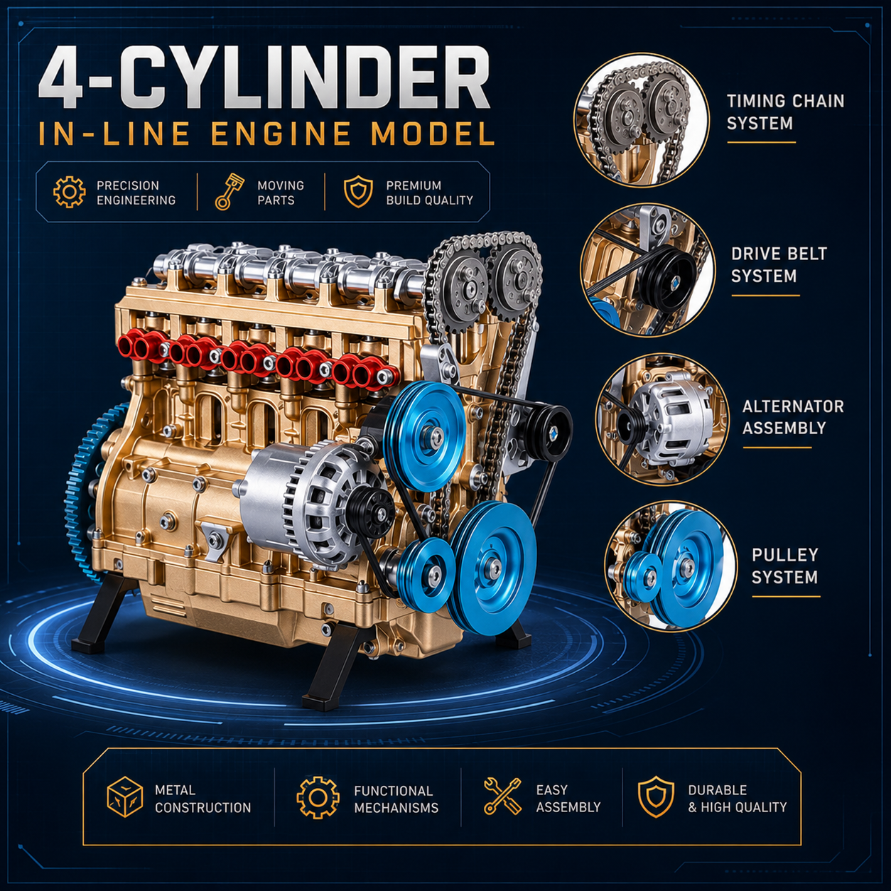 🔥HOT SALE🏎️🛠️The Ultimate Desktop Masterpiece: Miniature V8 Small-Block Static Model Kit