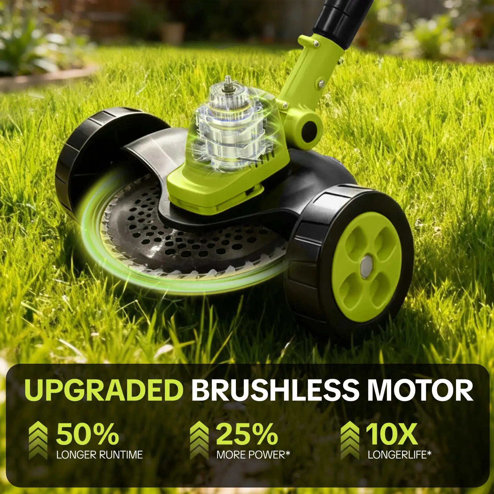 3-in-1 Cordless Lawn Mower with 2×21V Batteries, German Quality Lightweight Grass Trimmer & Edger for Small to Medium Gardens