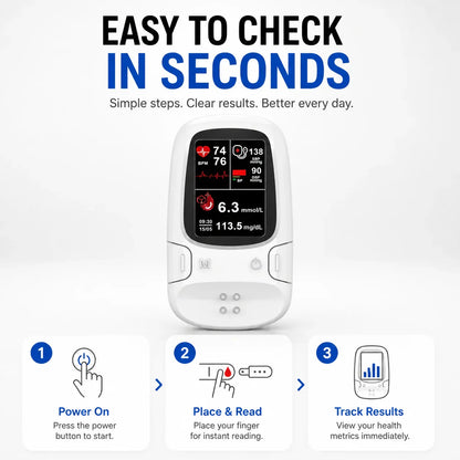 Professional 3-in-1 Glucose & Vital Signs Monitor