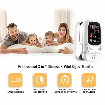 Professional 3-in-1 Glucose & Vital Signs Monitor