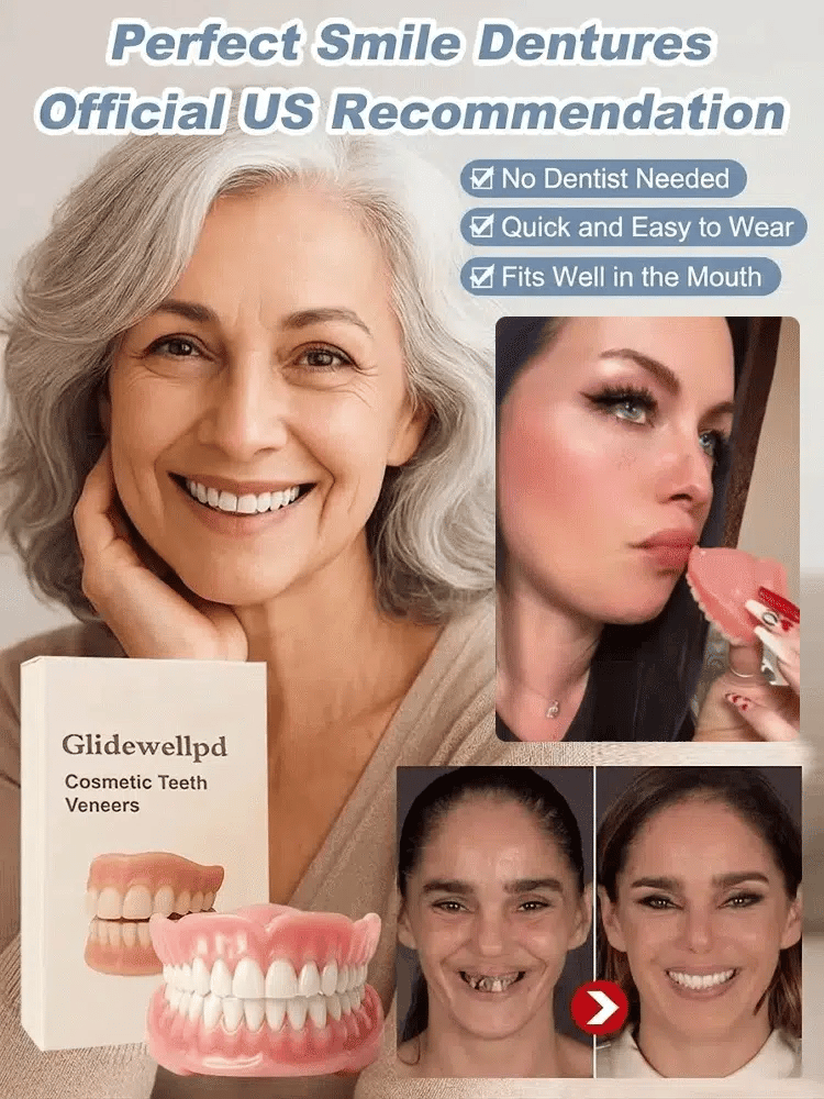 [Portable dental case included] Get your smile back with a denture.