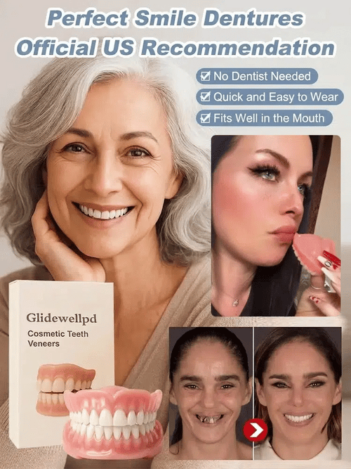 [Portable dental case included] Get your smile back with a denture.