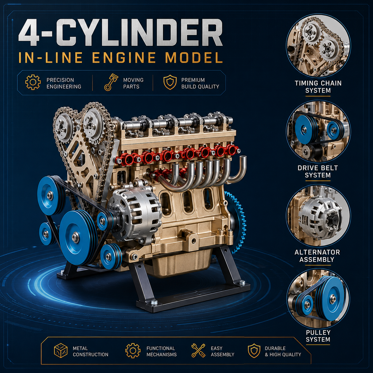 🔥HOT SALE🏎️🛠️The Ultimate Desktop Masterpiece: Miniature V8 Small-Block Static Model Kit