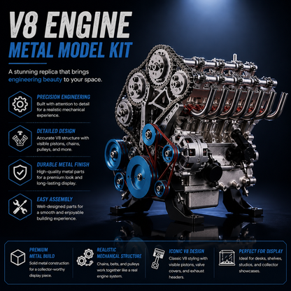 🔥HOT SALE🏎️🛠️The Ultimate Desktop Masterpiece: Miniature V8 Small-Block Static Model Kit