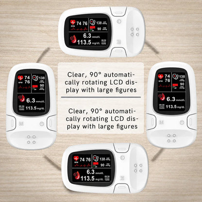 Professional 3-in-1 Glucose & Vital Signs Monitor
