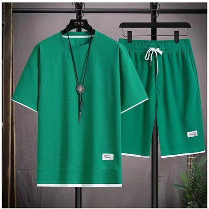 3 Pack Men's Short Sleeve T-Shirt Cotton Crewneck Patchwork Summer Casual Sportswear