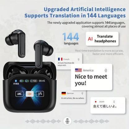🎁🔥Wireless Bluetooth Translation Earphone With LED display screen(Fit iOS & Android)